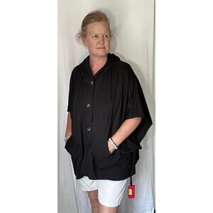 Sunset Rd. Black Bohemian Rhapsody Hooded Top Jacket Blouse Womens S